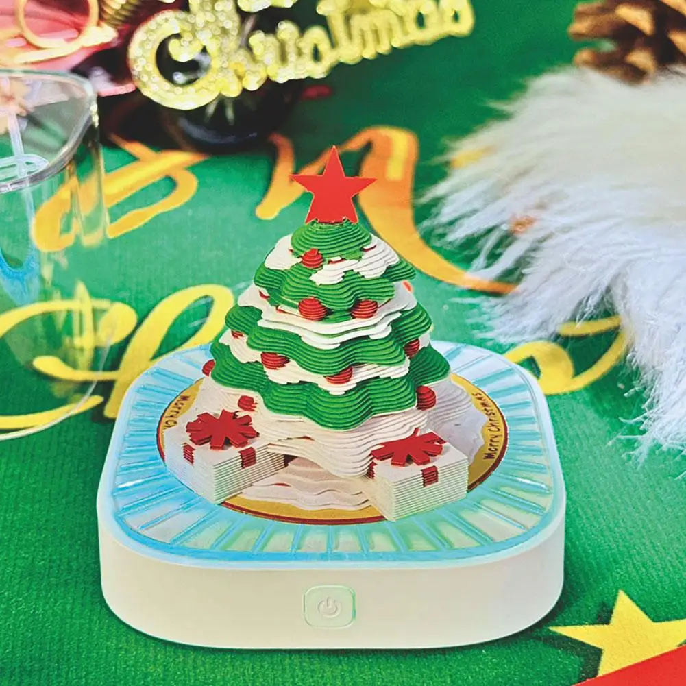 クリスマス アドベント カレンダー 2026、3D ツリー ハウス メモパッド & デスクトップ オーガナイザー、ホリデー ギフト