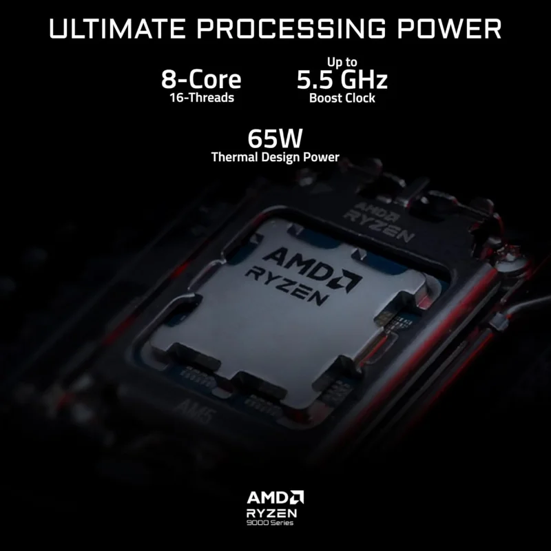 كمبيوتر مكتبي للألعاب من AOTESIER، Ryzen 7 9700X، RTX 5070 Ti، 32 جيجابايت DDR5، 2 تيرابايت SSD، Windows 11، Prime 5 AP5A7N7T-5000