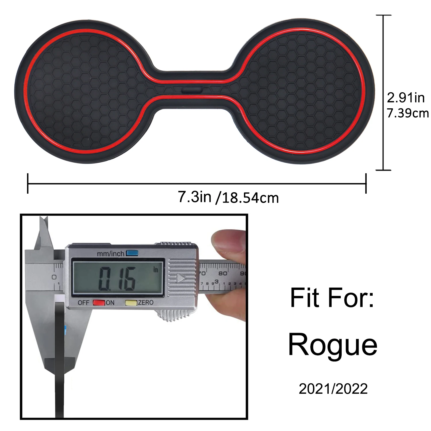For Nissan X-Trail 2021 Cup Holder Inserts, Waterproof Anti-Slip Rubber Interior Coasters