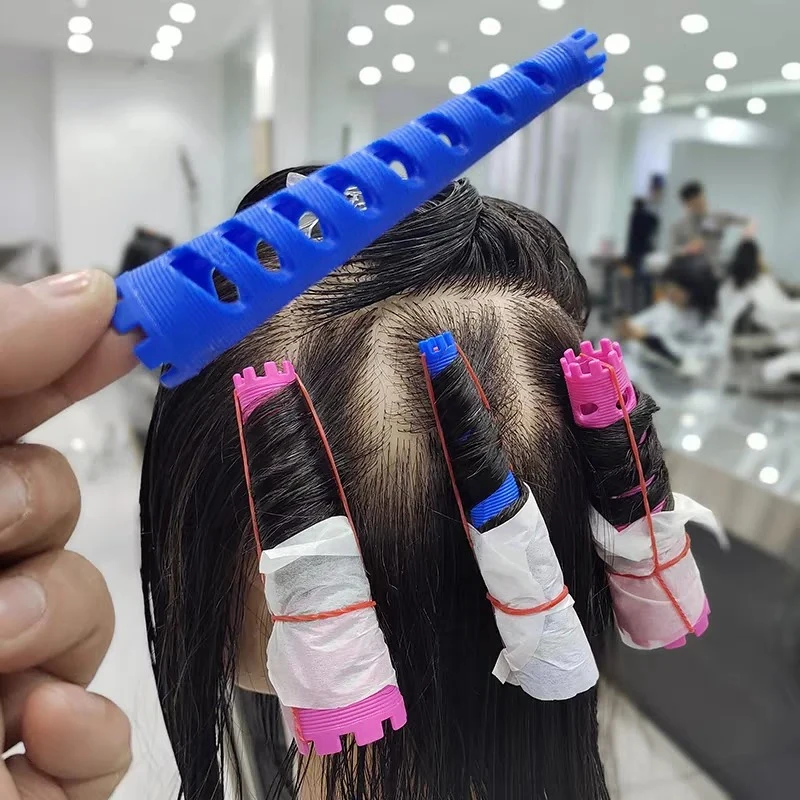 12Pcs/Bag Cone Shape Hair Rollers Extra Thick Curling Bars Cold Perm Flexi Rods Hair Waver No Heat Fluffy Curly Curing Tools New