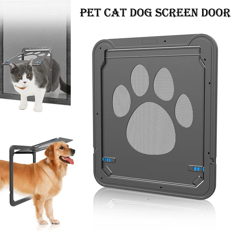 

Pet Dog Screen Door for Sliding Door Protector Doggy Cat Screen Door with Magnetic Automatic Closure Lockable Gate For Dogs Cats