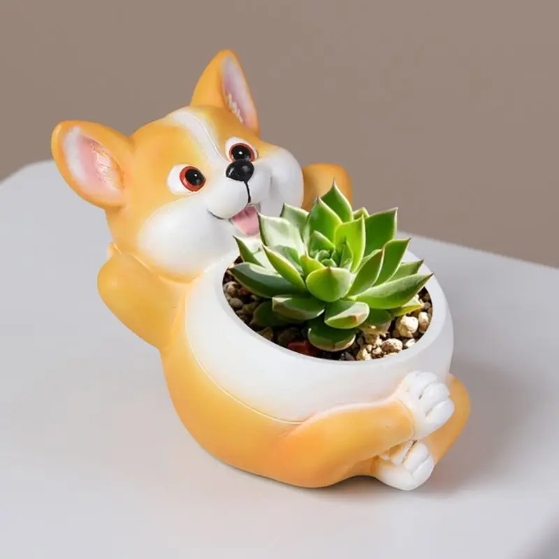 

Personalized Thumb,Puppy Cat Flower Pots, Simple Style Cartoon Cute Plant Succulent Flower Pot Creative Animal Potted Ornament