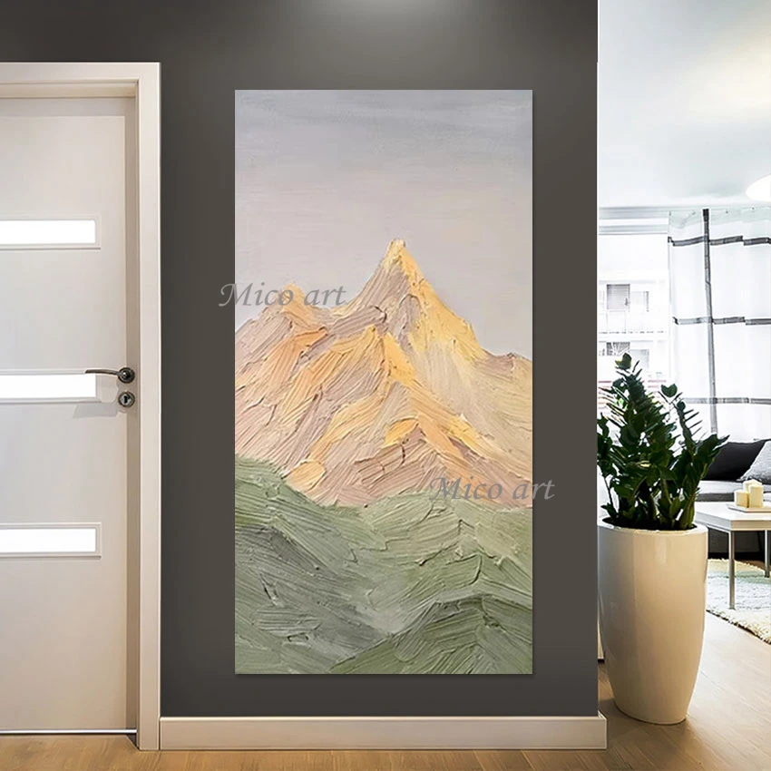 

Natural Scenery Art Painting Simple Mountain Abstract Canvas Picture Aesthetics Rooms Decor Frameless Wall Office Artwork