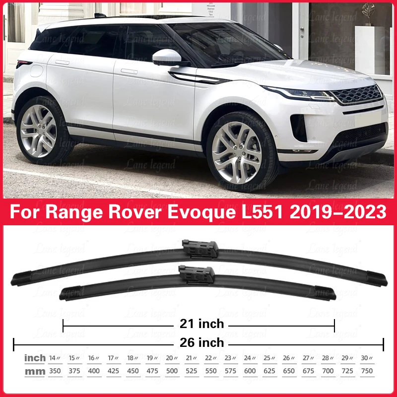 Do LAND ROVER Range Rover Evoque L551 2019-2023 Pióra wycieraczek przedniej szyby Obcinacz szyby przedniej Akcesoria 26''+21''