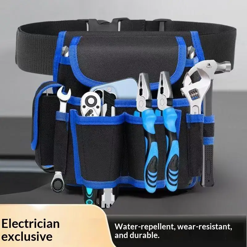 1 Stück Bohrmaschinen-Aufbewahrungstasche, einfache Werkzeugtasche zum Umhängen mit Gürtel, multifunktionale Hüfttasche für Elektriker-Reparaturen – Detail 6