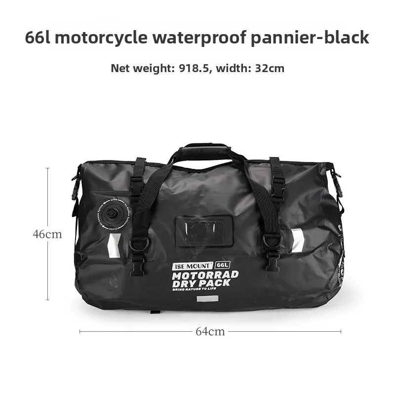 

66L 48L Motorcycle Waterproof Tail Bag Travel Outdoor Dry Seat Bag Motorbike Luggage Luggage Roll Pack Motorcycle Backpack Bag