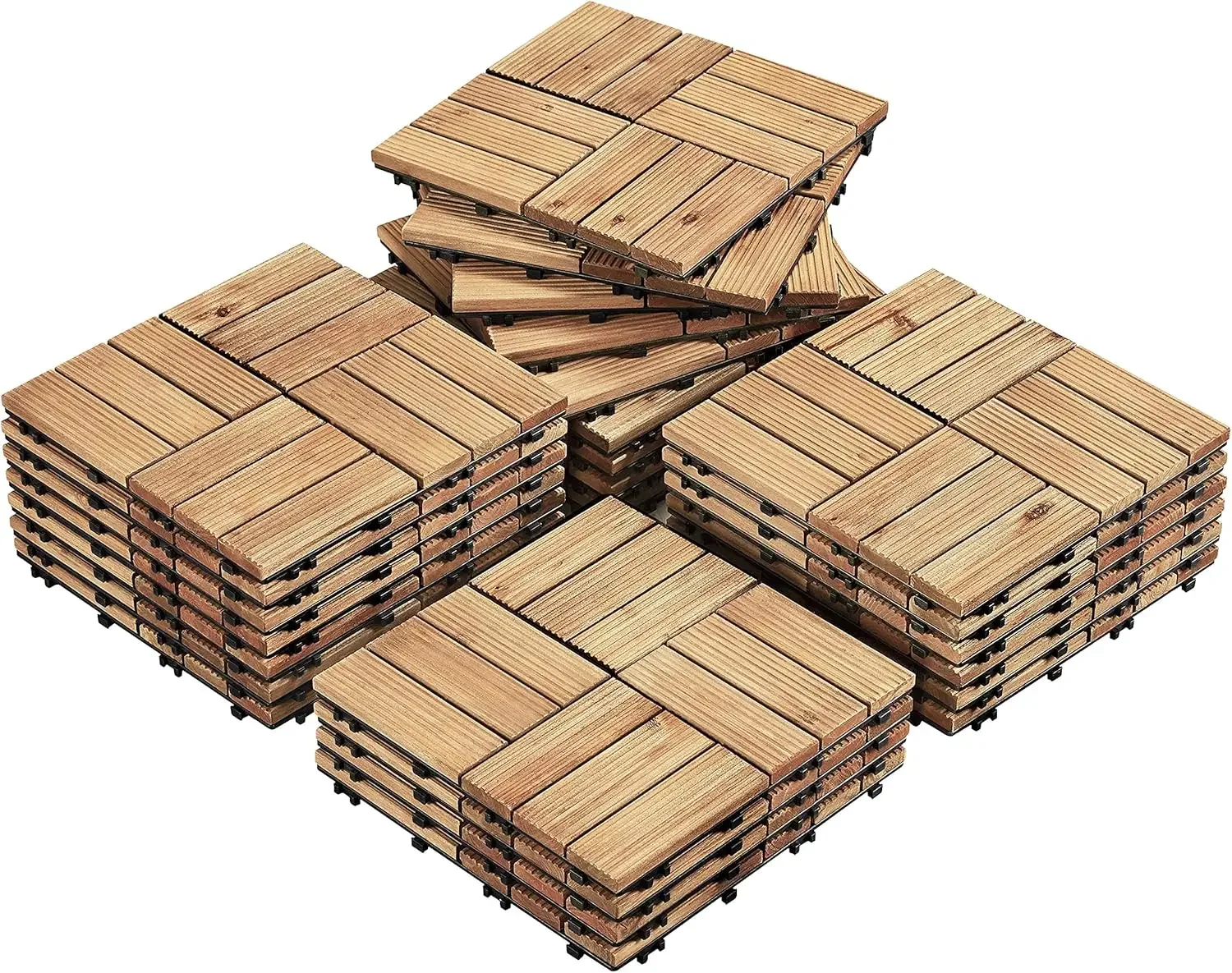 Patio Tiles Wooden Interlocking Deck Tiles 27PCS Garden Floor 12