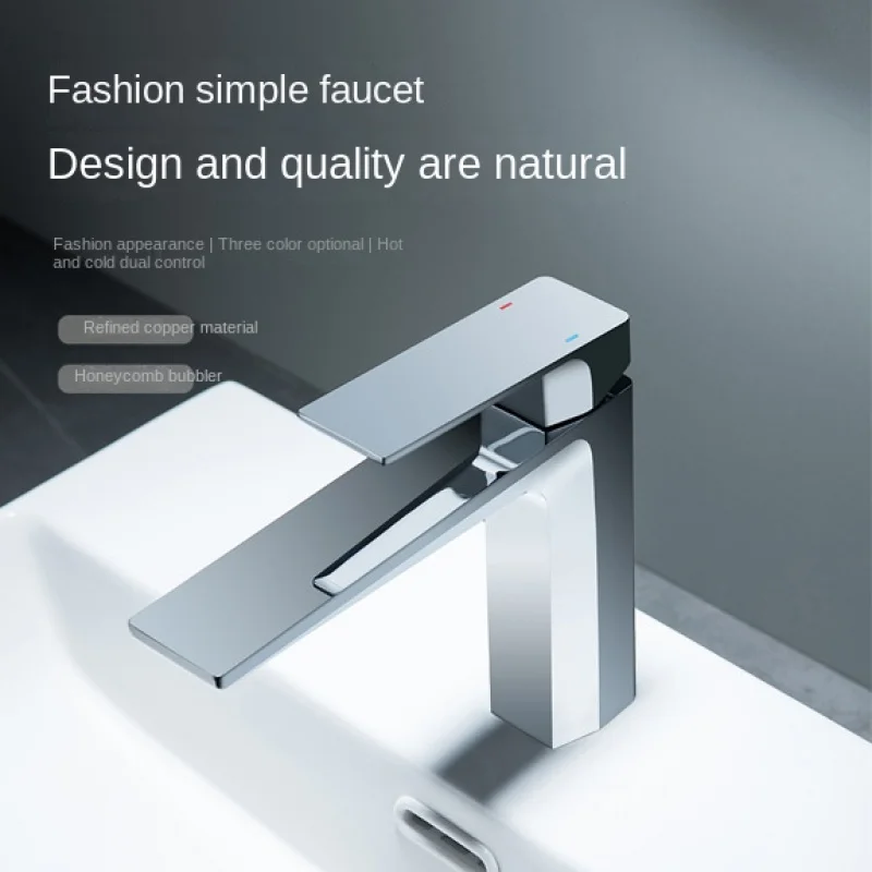 Modern and fashionable bathroom basin faucet with dual control of hot and cold water for household and commercial use