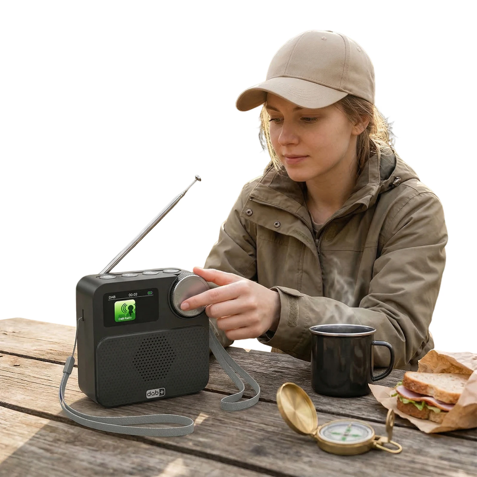 

Bluetooth-совместимое цифровое радио с встроенным аккумулятором, портативное FM-радио с цветным дисплеем 1,47 дюйма, внешняя антенна, динамик