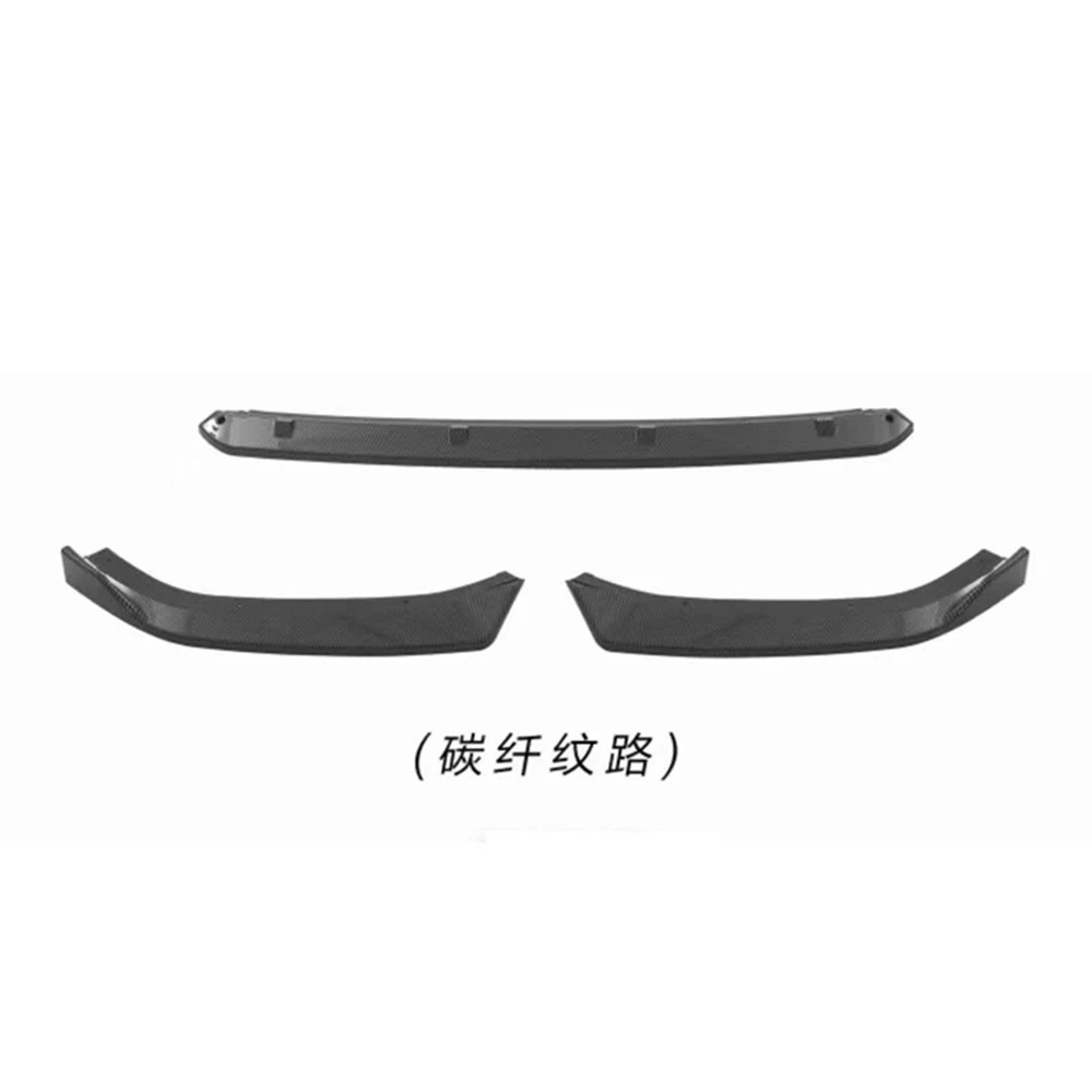 For Volkswagen GOLF MK7 GTi MAX 3-Segment Bumper Diffuser Front Lip Body Kit ABS Material black carbon fiber look