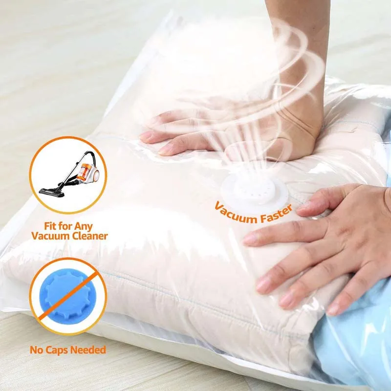 Compress Vacuum Space Saver Bag Cube Bag  No Pump Storage Clothing Quilt Bag Watetproof and Airtight Storage Bag