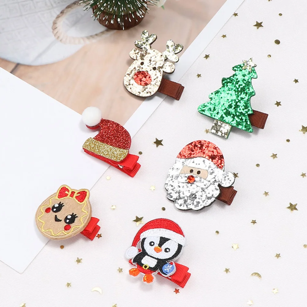 

4Pcs Kids Hair Clips Christmas Sequin Style Hairpins Party Wedding Holiday Hair Accessories Decorative Barrettes Elegant Design