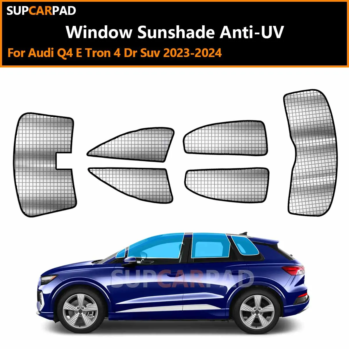 

Для Audi Q4 E-Tron 4-дверный внедорожник 2023-2024: Индивидуальные солнцезащитные шторки на окна автомобиля, анти-УФ, козырьки на окна, аксессуары