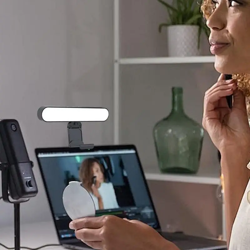 360 Degree Rotating Phone Light 40 LEDs Video Conferencing Light Media Light Bracket Adjustable Brightness Live Stream Light