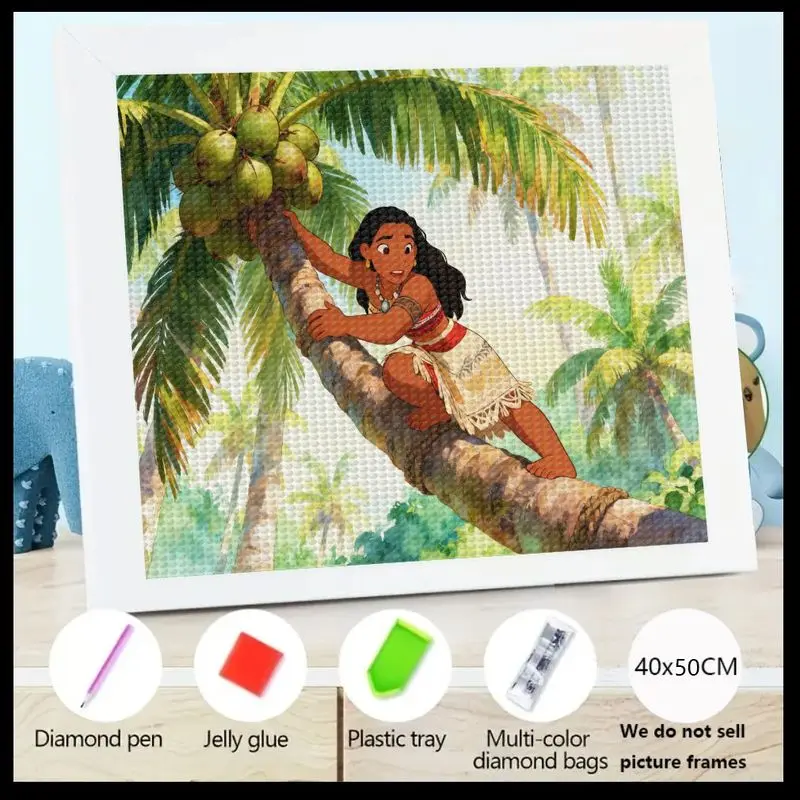 

1 шт. 5D DIY Набор для алмазной живописи Моана, мультяшная принцесса Диснея, полный дрель, набор для творчества с кристаллами и драгоценными камнями для детей и взрослых, тропический остров