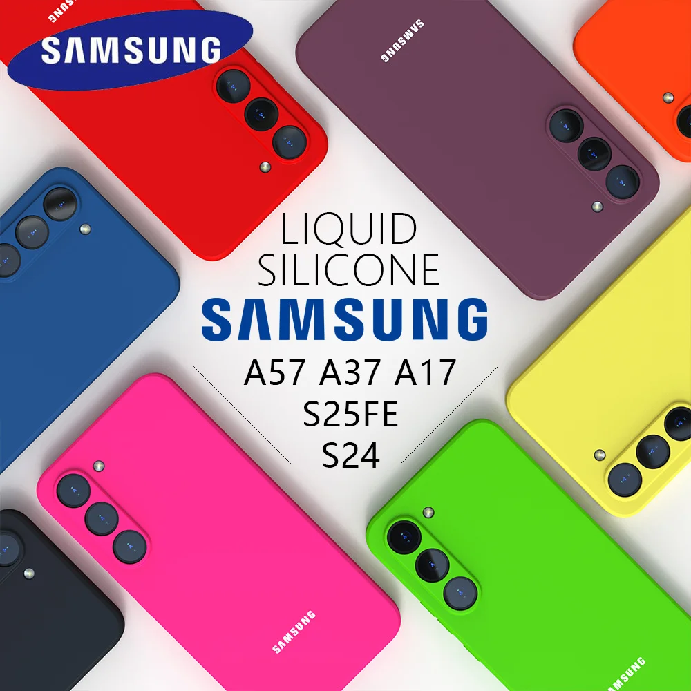 Für Samsung Galaxy A57 S25 FE S24 Plus S23 Ultra Hülle S26 S25 S24 S23 S22 S21 A37 A17 A56 Flüssiges Silikon Handy-Rückseiten-Cover