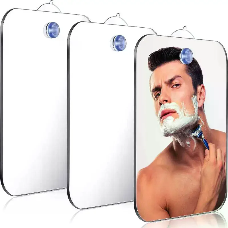

Bathroom Mirror Mirror Acrylic Anti Fog Shower Shaving Fogless Washroom Unbreakable Portable Travel Shaving Accessories Tools