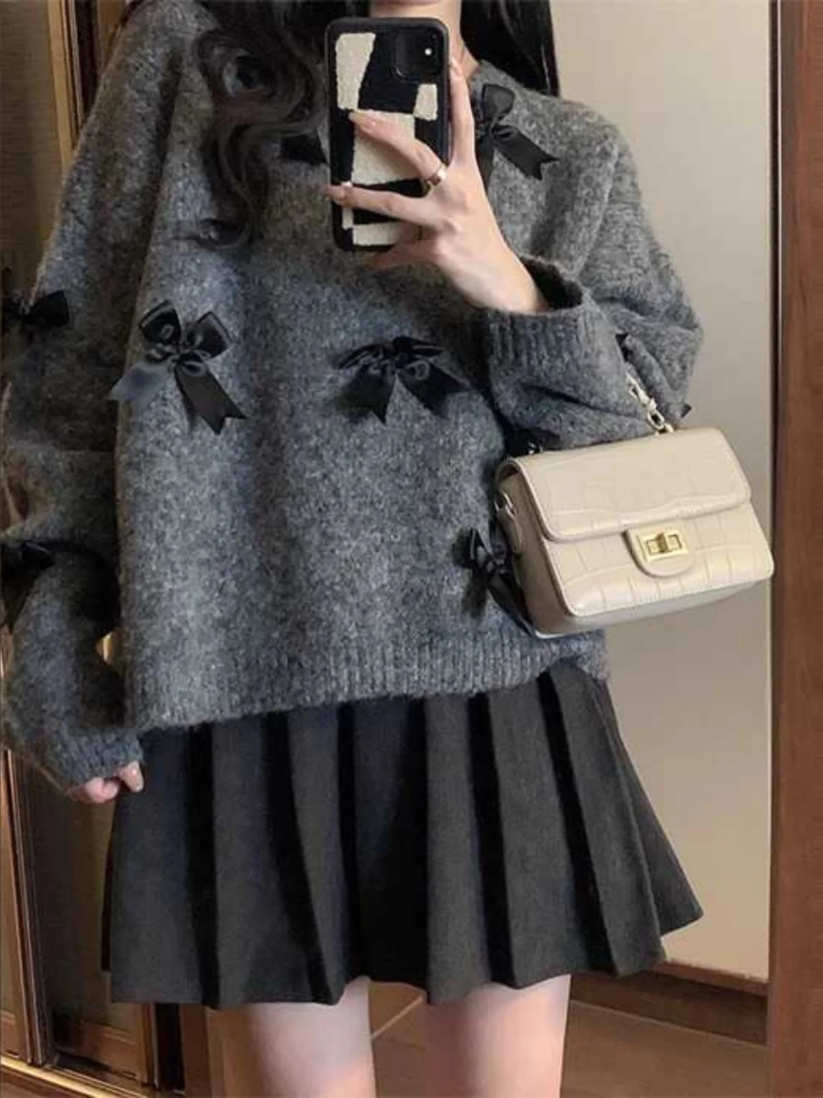 

ay Lazy Sle Knitted Sweater Women's Loose Design ort Long Sve Knot Autumn Winter New Arrival Warm Thiened
