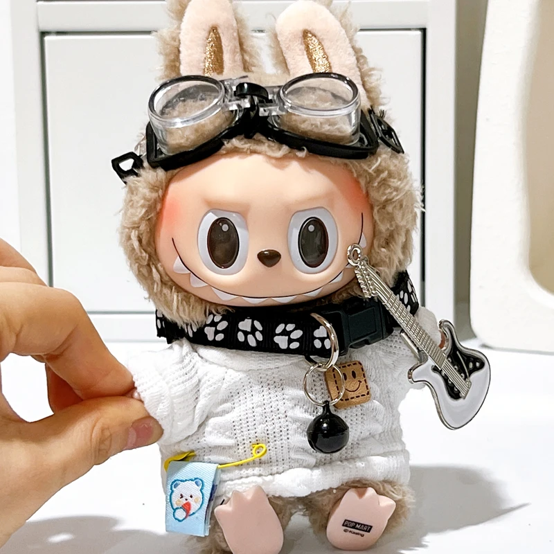 17cm Labubu Doll Cute Clothing Accessories Glasses Guitar Collar Idol Party Diy Gifts Trendy Fashion Dress Up