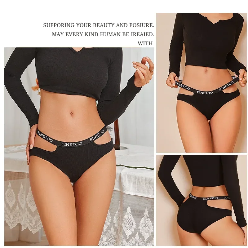 3 Teile/satz Baumwolle Doppel Brief Gürtel Slip frauen Höschen Sexy Aushöhlen Intime Unterhose Einfarbig Mode Unterwäsche S-XL