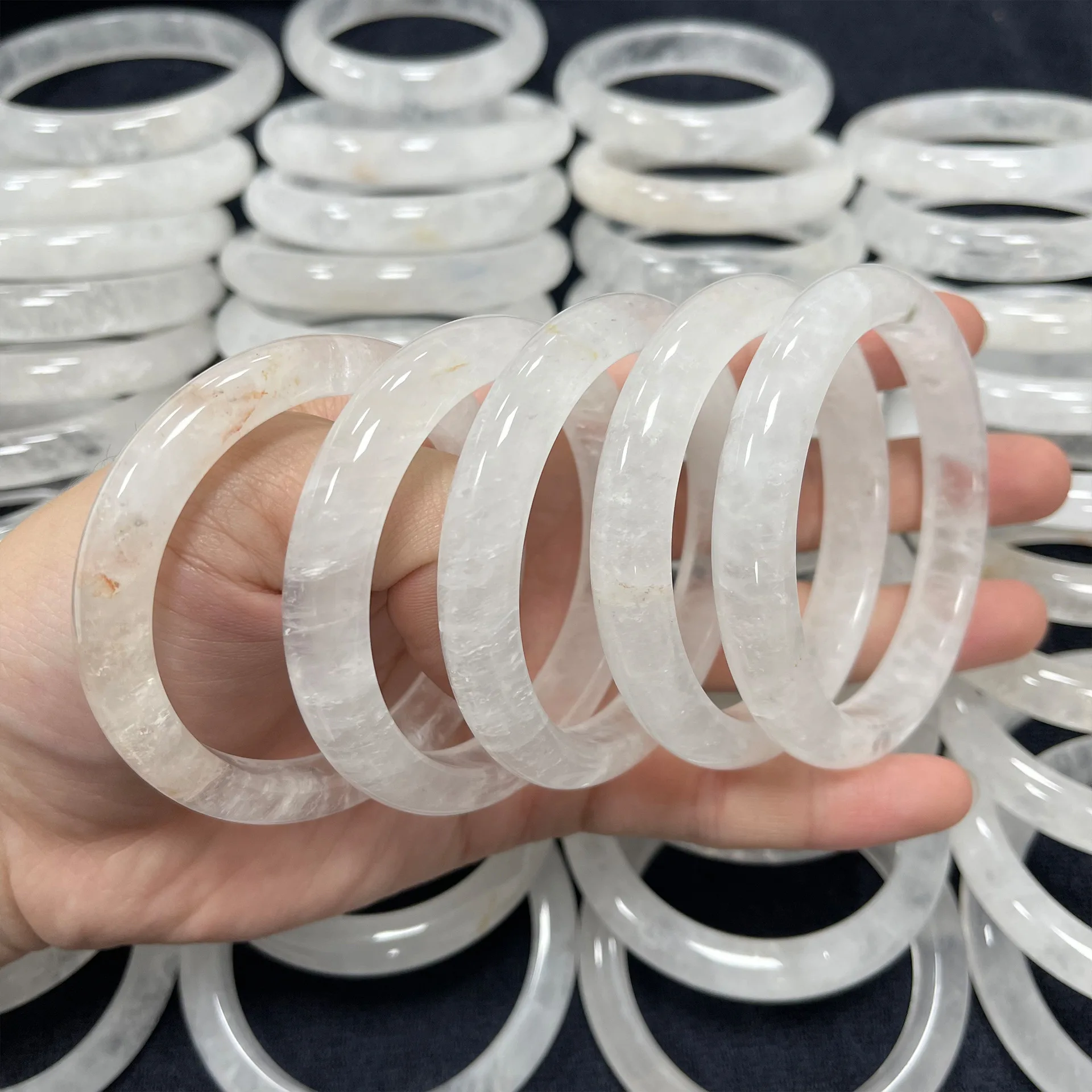 Bracelet en cristal blanc naturel, bijoux minéraux associés flocon de neige glacé pour femmes
