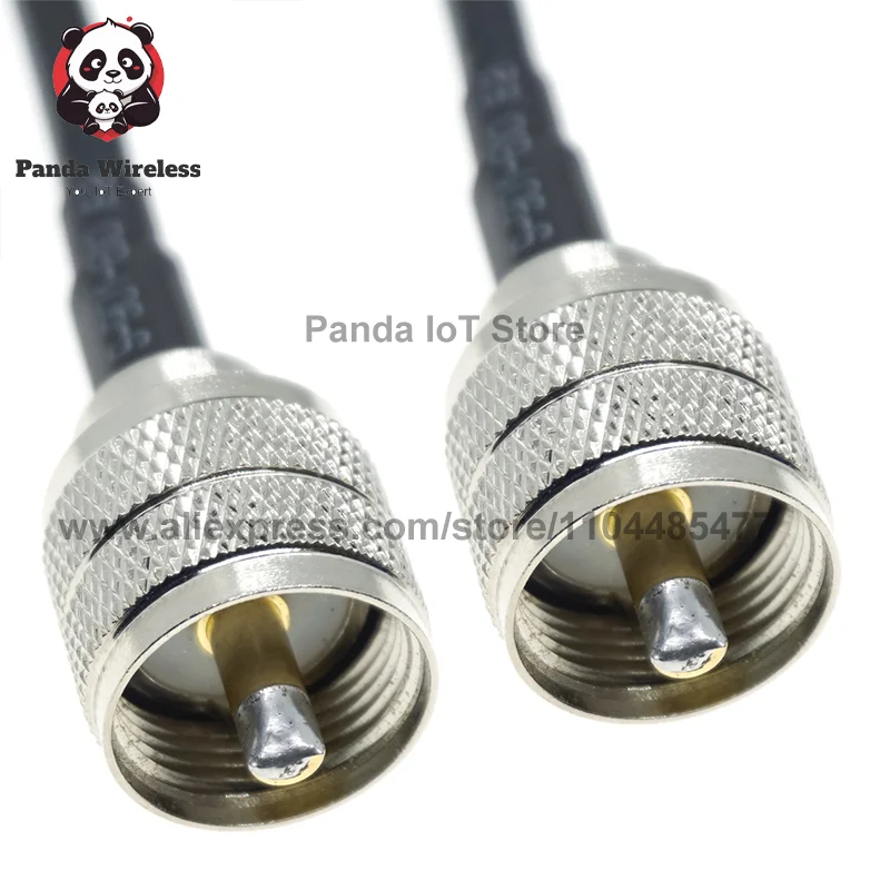 RG58 UHF to UHF PL259 SO239 Male Female Plug Jack Right Angle Crimp Coaxial Connector RF Car WIFI antenna extension coax cable