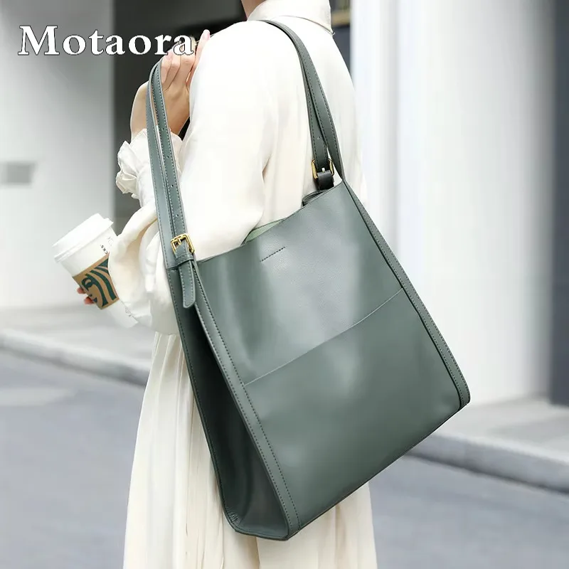 

MOTAORA Genuine Leather Luxury Handbag And Shoulder For Women Bags Brand Designer Magnetic Buckle New High Quality Tote Bag