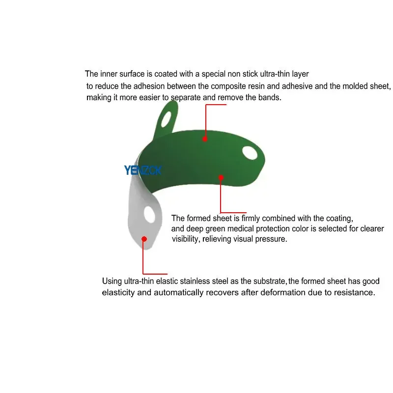 50pcs/box Dental Metal Matrices Bands with Coated Non-stick Sectional Contoured Bands M4 2.0 Version