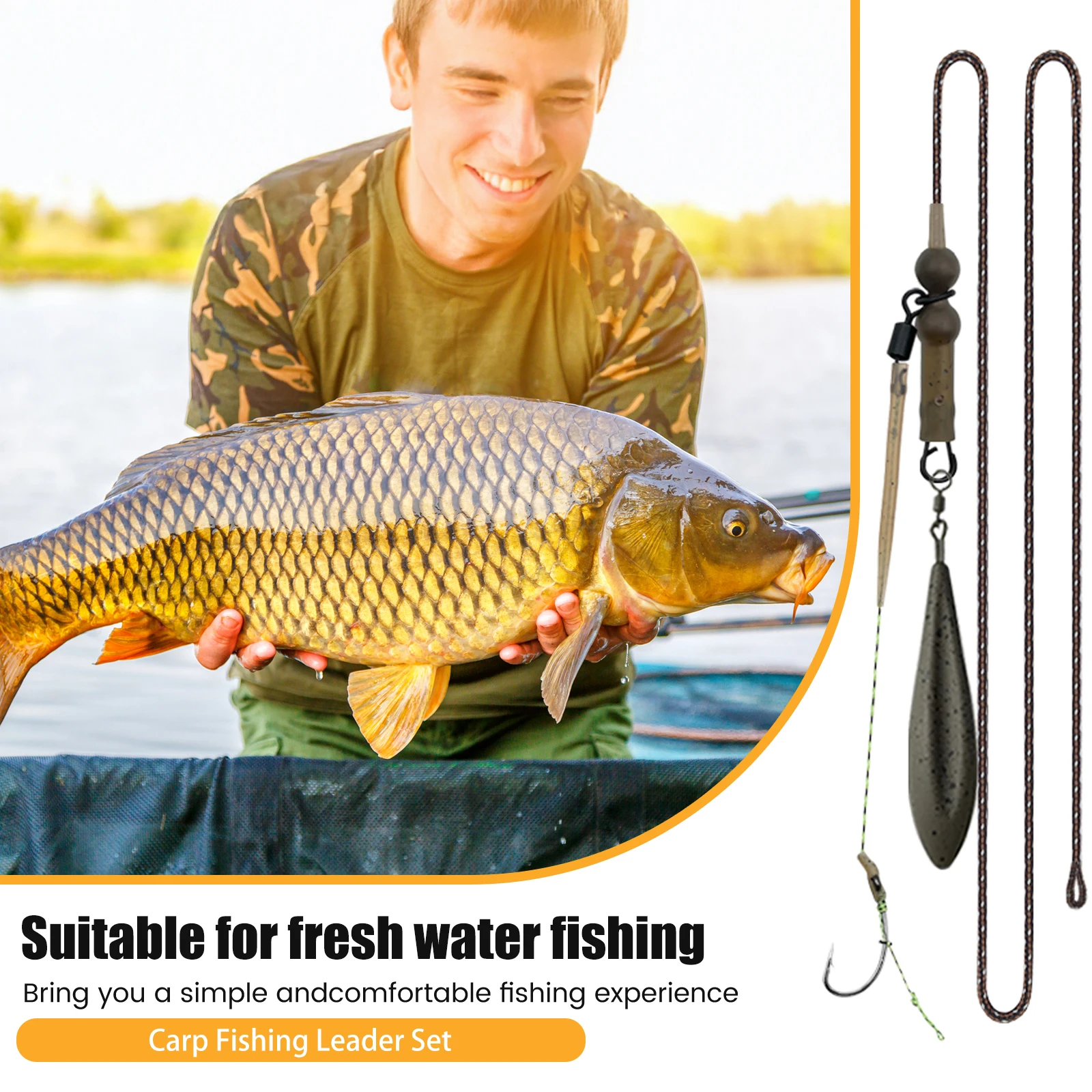 YOTO Euro Carp Fishing Helicopter Willow Lead Rig Kit (40g-120g) - مضاد للتمزق سريع التغيير مع حماية من الرصاص المفقود