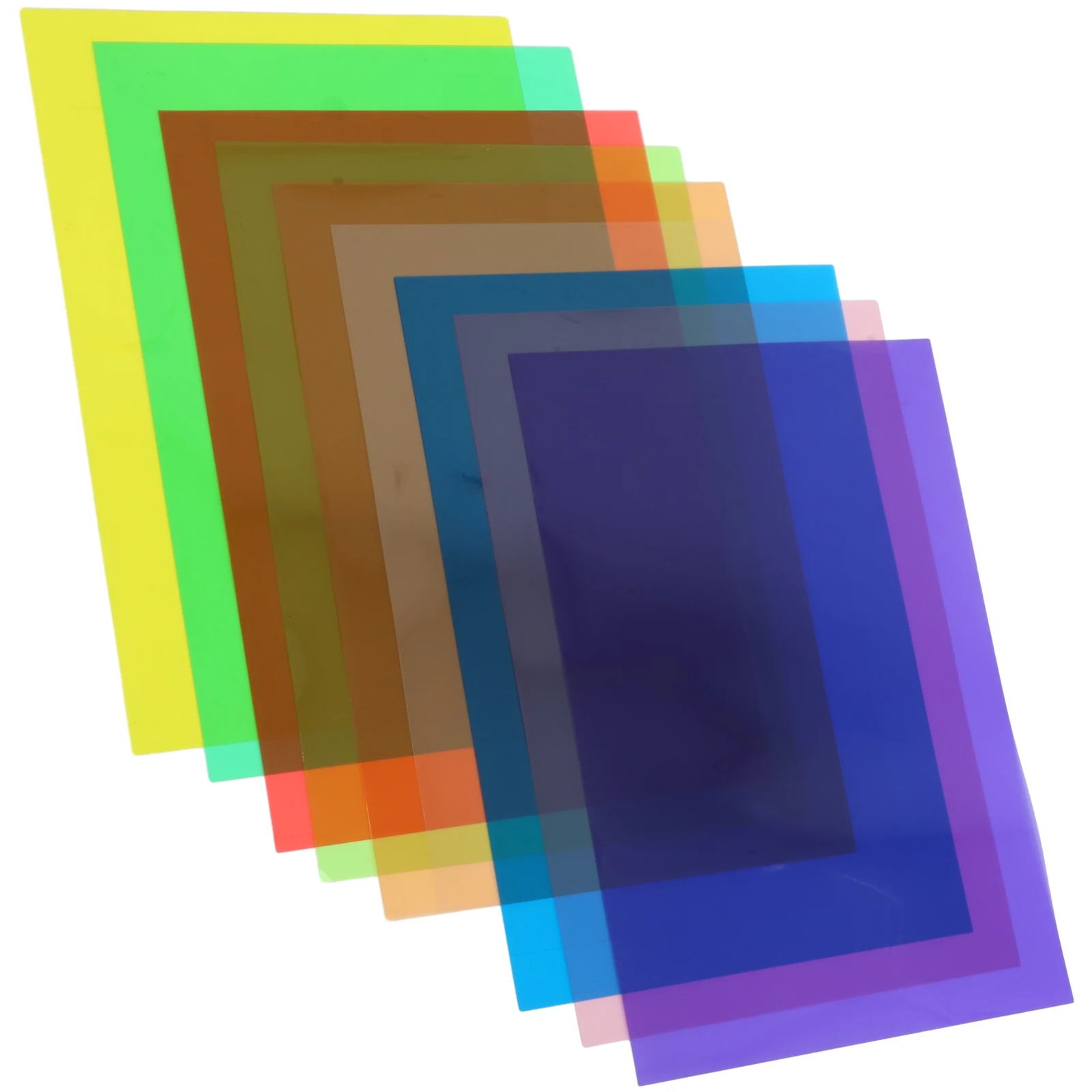 

9 Sheets A3 Transparent PVC Colored Glass Paper DIY Craft Wings Wrapping Material Red Orange Yellow Green Blue Purple Pink