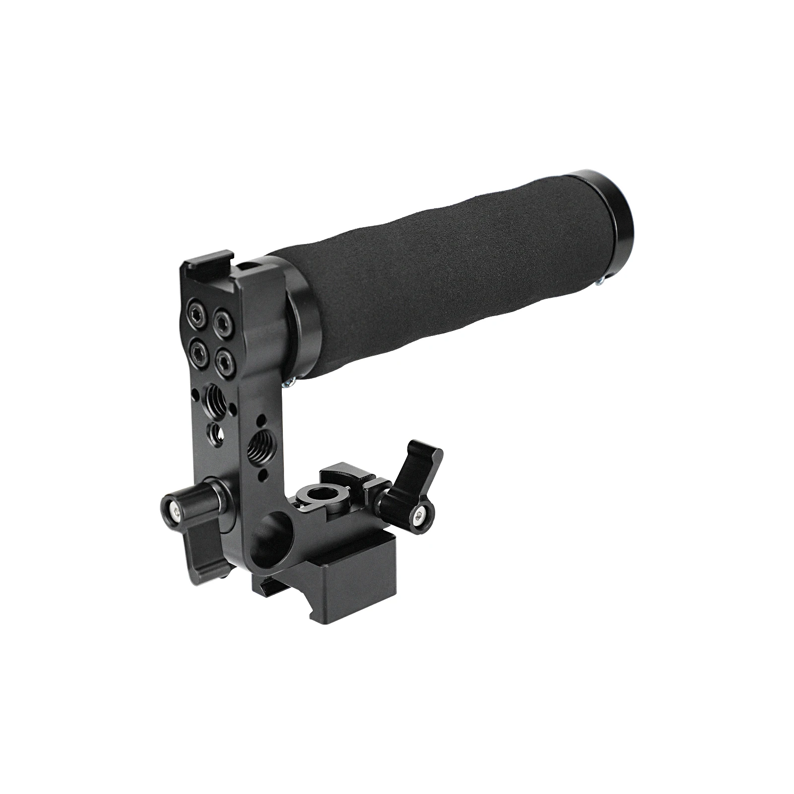 

SZRig Aluminum Top Handle with Leather, for Camera Cage & Monitor Cage, with NATO Clamp & 15mm Rod Clamp & Cold Shoe Mount