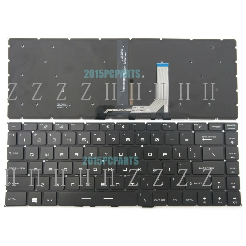 

НОВАЯ клавиатура с подсветкой (US) для MSI GS65 8SE 8SG 8SF Stealth Thin 8RE 8RF