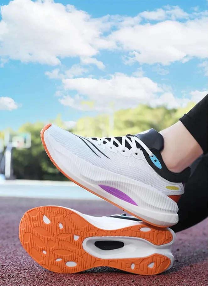 جديد الرجال احذية الجري تنفس حذاء رياضي خفيفة الوزن ماراثون الكربون لوحة حذاء رياضة عادية مريحة التدريب الرياضي