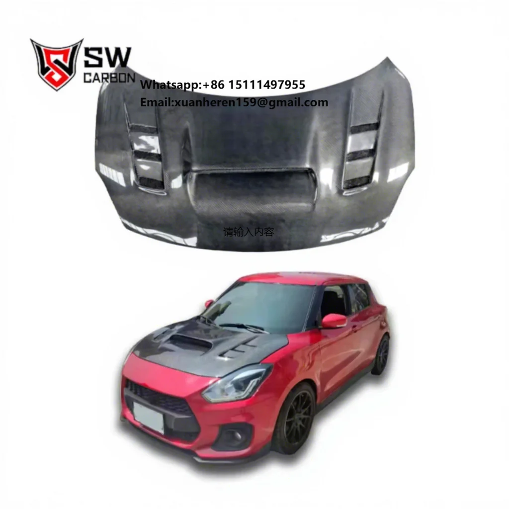 

High Quality Carbon Fiber Hood for Suzuki Swift ZC33S Upgrade Tuning Front Engine Cover Hood Auto Parts Performance Kit