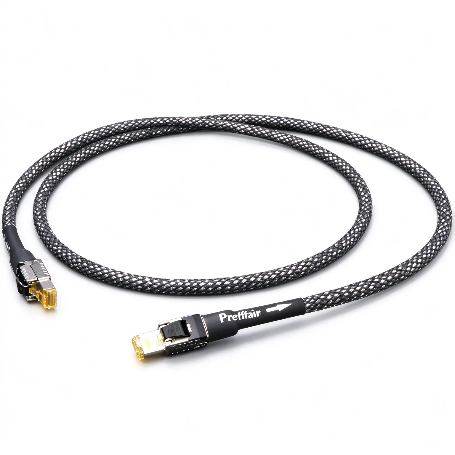 Cat8 Ethernet Cable Rj45 Interface  40Gbps 2000Mhz Speed OCC Sterling Silver Flagship Gold Cat8 Network Cable Digital Cable