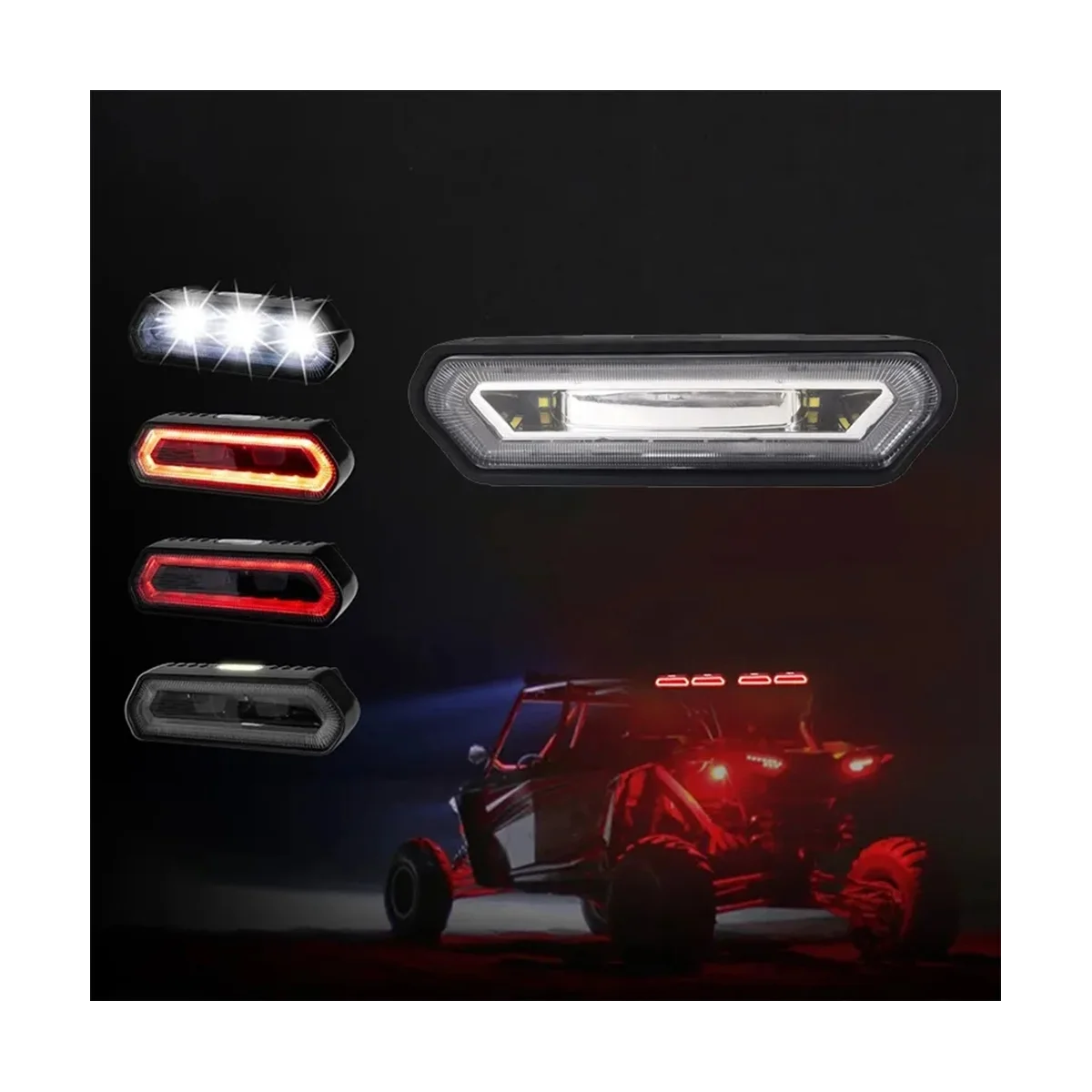 1.75Inch To 2Inch UTV Roll Bar Car SUV LED Tail Light Brake Light for Polaris RZR Ranger Can Am Maverick X3 Red