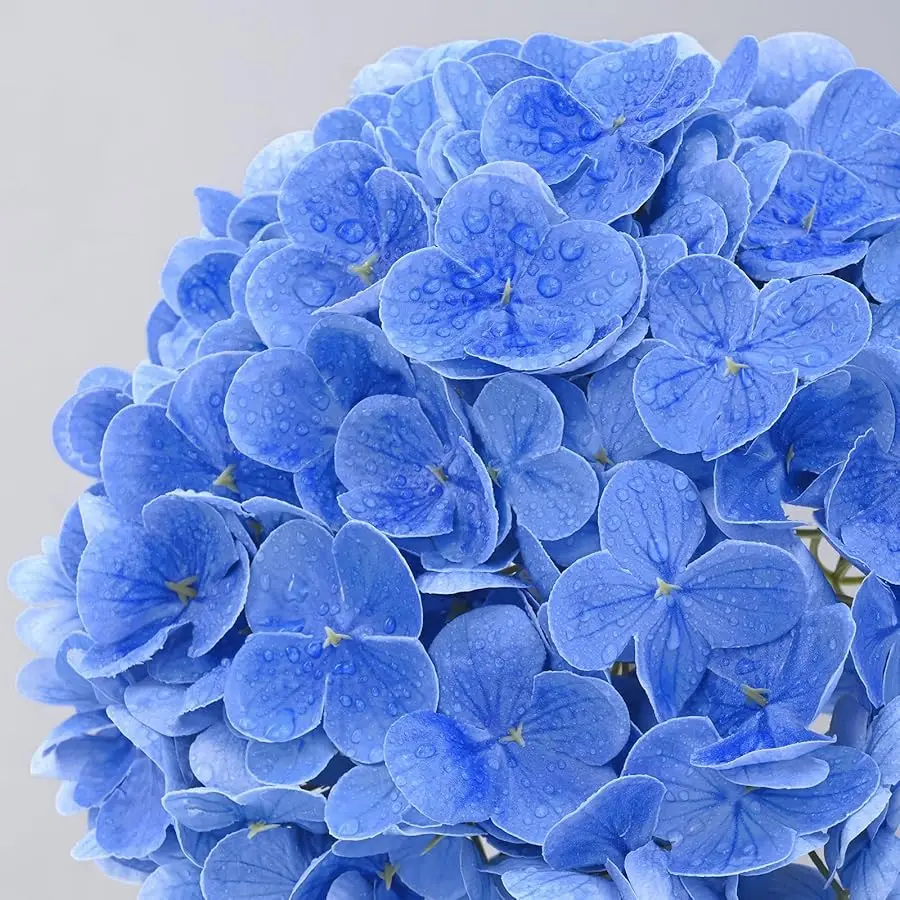 3 szt. sztucznych hortensji o długości 53 cm, lateksowe hortensje o realistycznej fakturze, naturalnie wyglądające duże hortensje do dekoracji domu i aranżacji na przyjęcia.