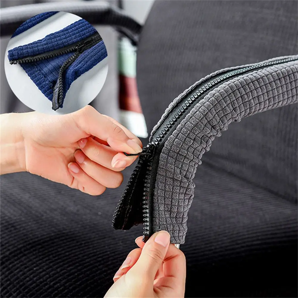 1 Pair Universal Elastic Zip Armrest Covers Removable Spandex Chair Arm Rest Covers Computer Office Elbow Arm Rest Protector
