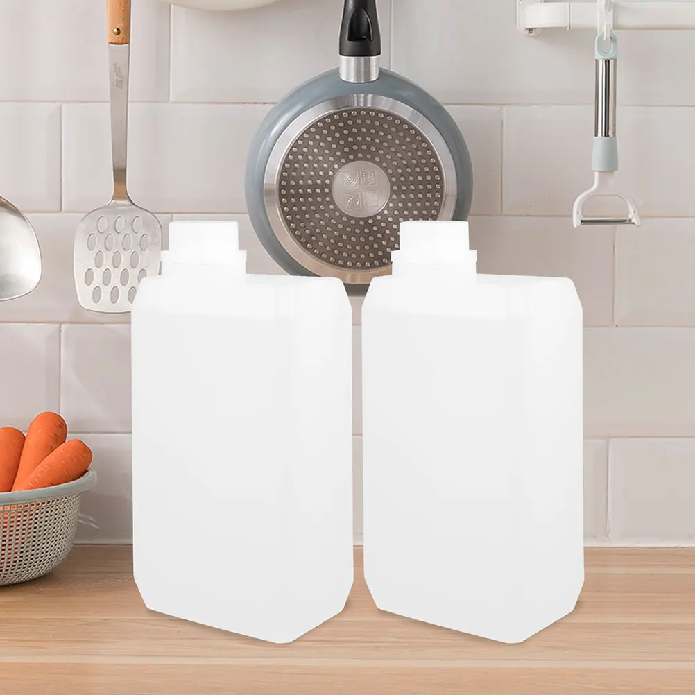 

2Pcs 1000ml HDPE Side Mouth Bottles Empty Jugs Lids Food Grade Packaging Containers for Liquor Water Oil Samples