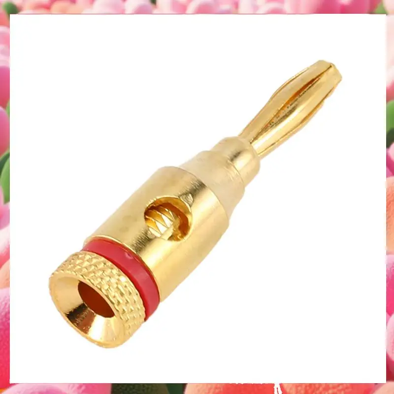 

Banana Plugs Open Screw 24K Gold Plated Plugs Audio Jack Connector For Speaker Stereo Cable, 96-Pack (48 Red, 48 Black)-ABJU