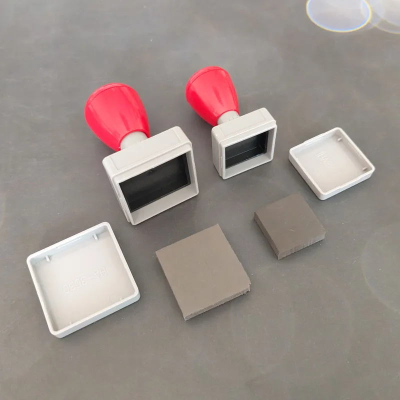 10Pcs Square 20mm 25mm 30mm Blank Flash Stamp Holder Stamp Shell+7mm Rubber Pad For Stamping Making Seal DIY Signature Make Tool