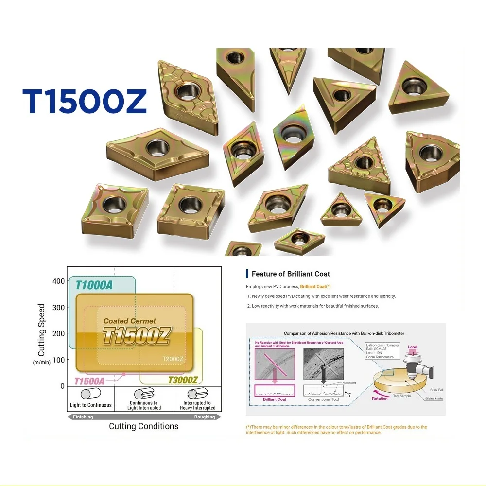 Genuine Sumitomo cutting tool carbide insert T1500Z series for steel turning, other types also available