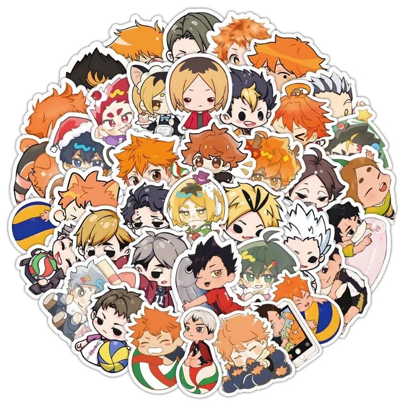 60/30/10PCS Shoyo Hinata Tobio Kageyama Kei Tsukishima Kotaro Bokuto Popular Animation Peripherals Handbooks Decorative Stickers