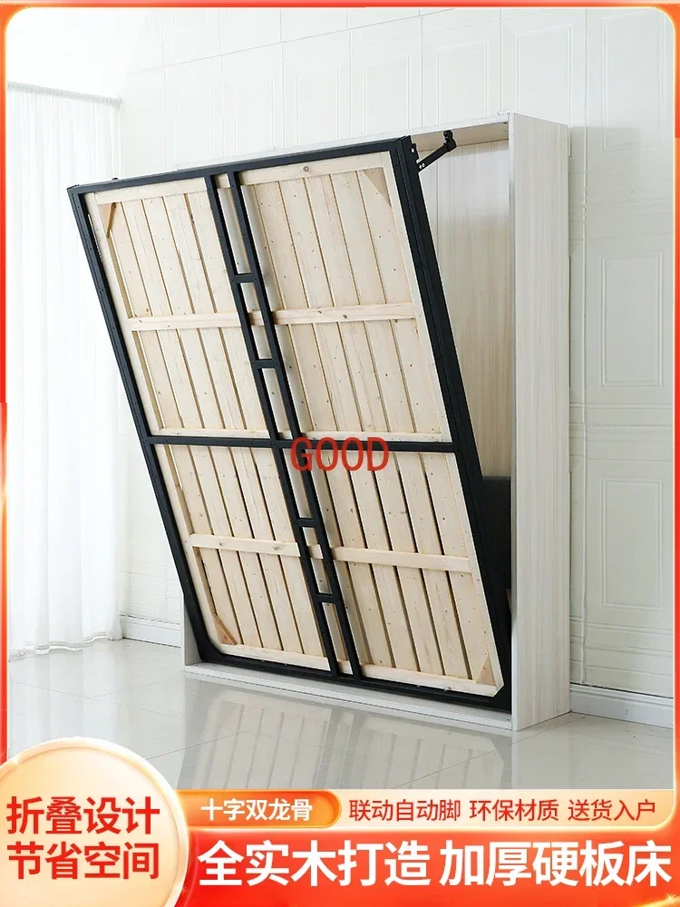 Niewidoczne łóżko Wzmocnione lite drewno Akcesoria sprzętowe Podwijana i opuszczana kryta do nauki