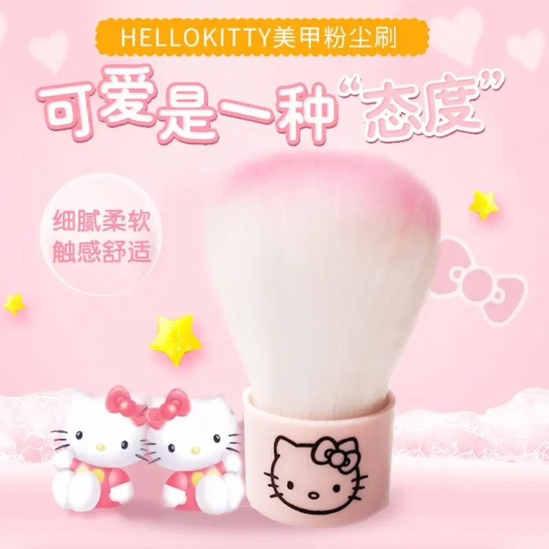 Sanrio Hello Kitty Nail Brushes Cute Anime Cartoon Women Kawaii Nail Tools Dust Clean Glitter Powder Brush Holiday Gifts