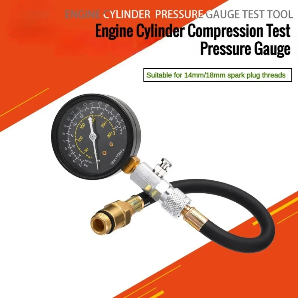 Engine Cylinder Compressions Tester Kit 0-300PSI Pressure Gauge Check Test Tool Automotive Repairing Instrument Tool