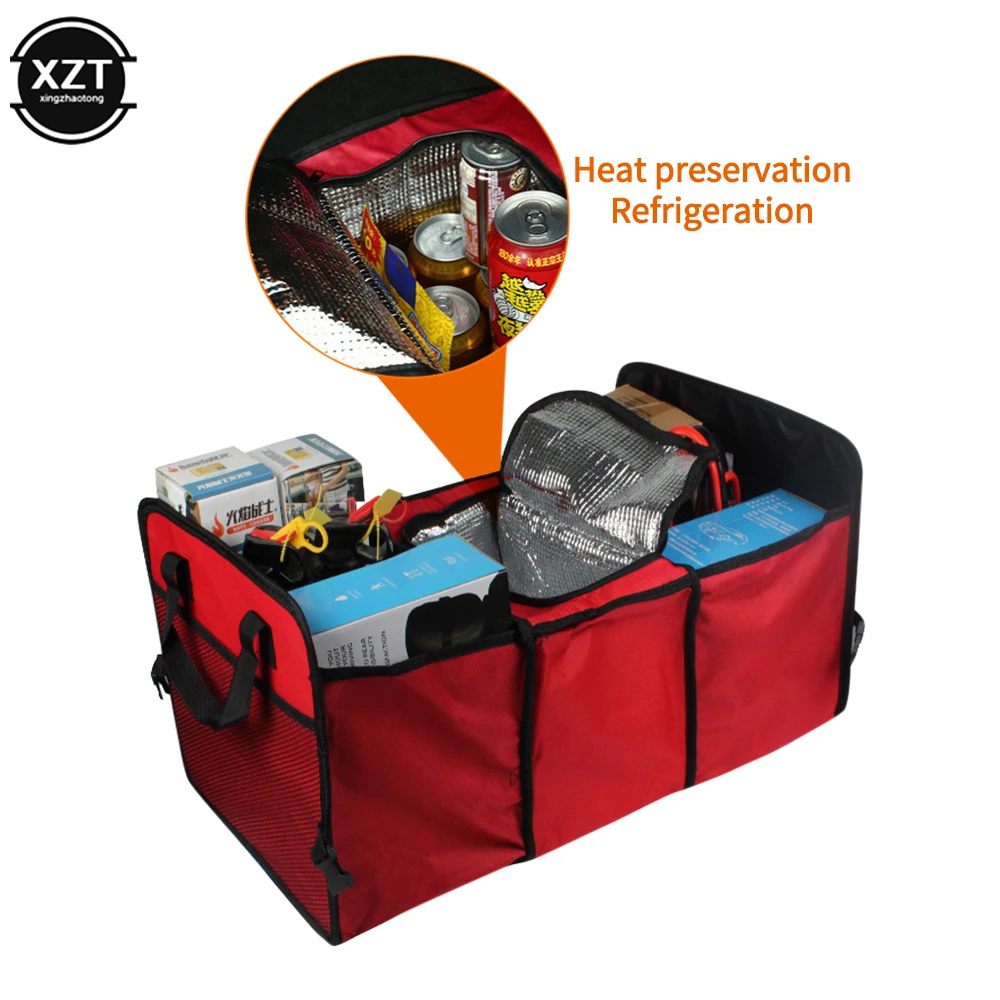 

Large Capacity Foldable car Insulation Storage Box Oxford Cloth Car Multifunctional Storage Bag Organizer for Trunk Car Supplies