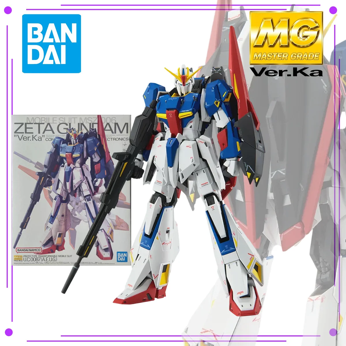 

In Stock BANDAI MG 1/100 MSZ-006 ZETA GUNDAM Fully Transformable Model Kit Action Figure Toys Collectible Gift