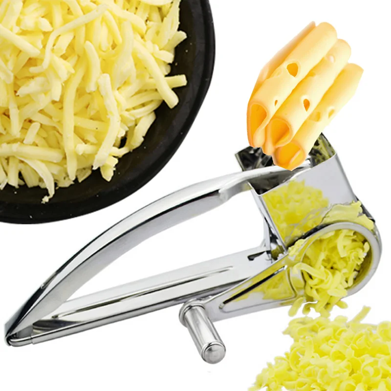 

Hand-Cranked Rotary Cheese Shredder Slicer Garlic Grinder Grater Stainless Steel Butter Slicer Cutter Kitchen Gadgets Drum Blade