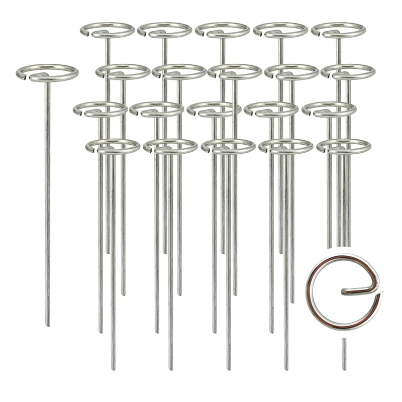 100Pcs Anti-Rust Galvanized Garden Stakes Circle Top Landscape Pins Ground Cover Fabric Stakes